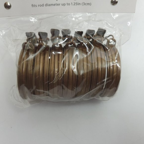 3 Pkg Martha Window Curtain Clip Rings Antiqued Copper Finish Fit 1.25" Rod 21Pc - Picture 6 of 7